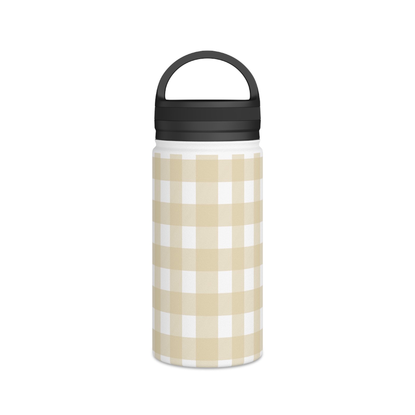 Chic Checked Stainless Steel Water Bottle, Gingham Design, Reusable Hydration Container, Eco-Friendly Gift, Outdoor Adventure Gear - Image 2