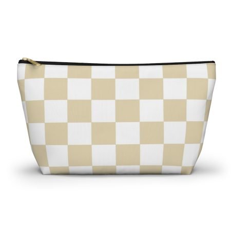 Chic Checkered Accessory Pouch, Stylish Makeup Bag, Toiletry Organizer, Travel Essentials, Gift for Her, Birthday Present