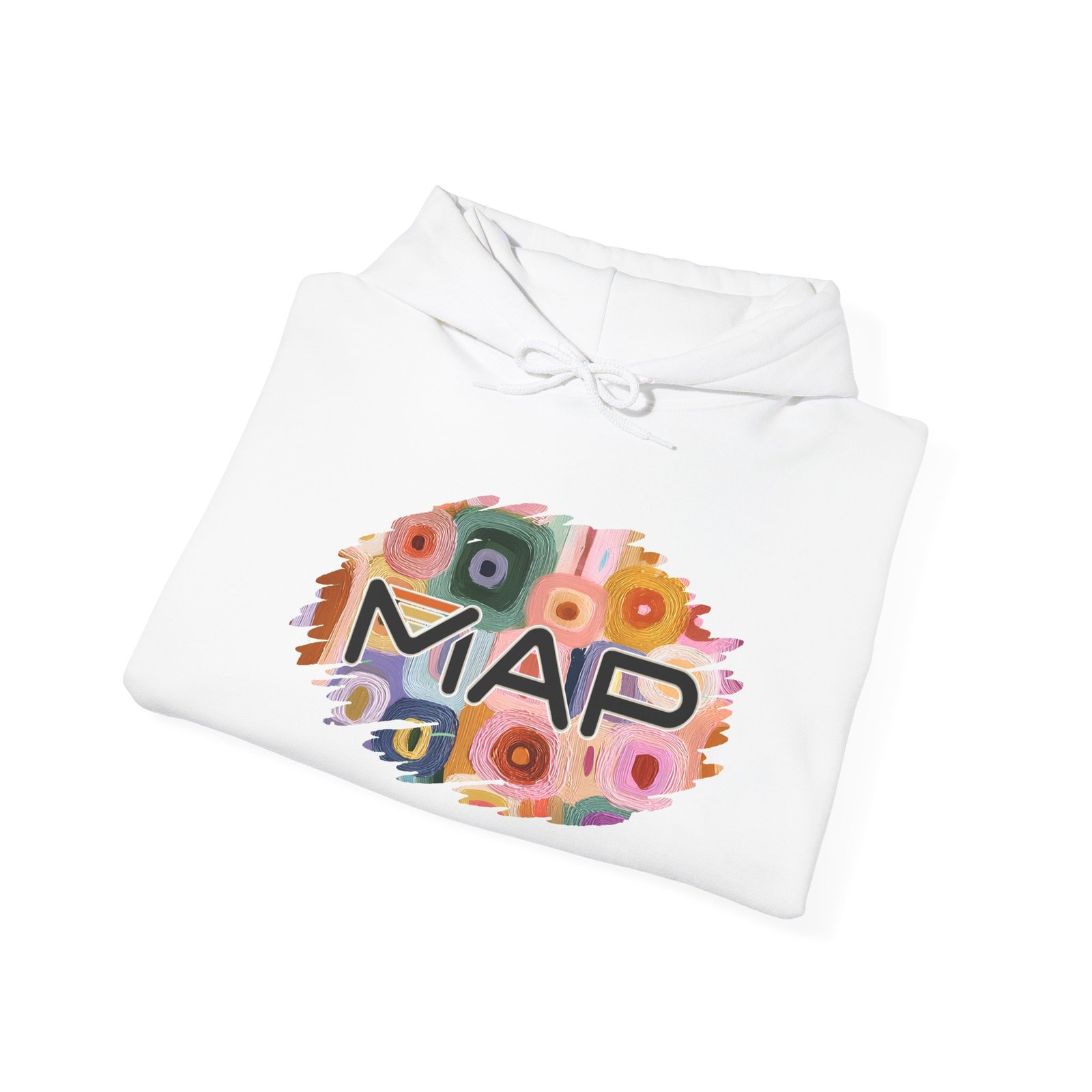 Colorful Floral MAP Hoodie - Cozy Unisex Heavy Blend Sweatshirt for Everyday Wear, Gifts, and Celebrations, Ideal for Seasonal Style - Image 4