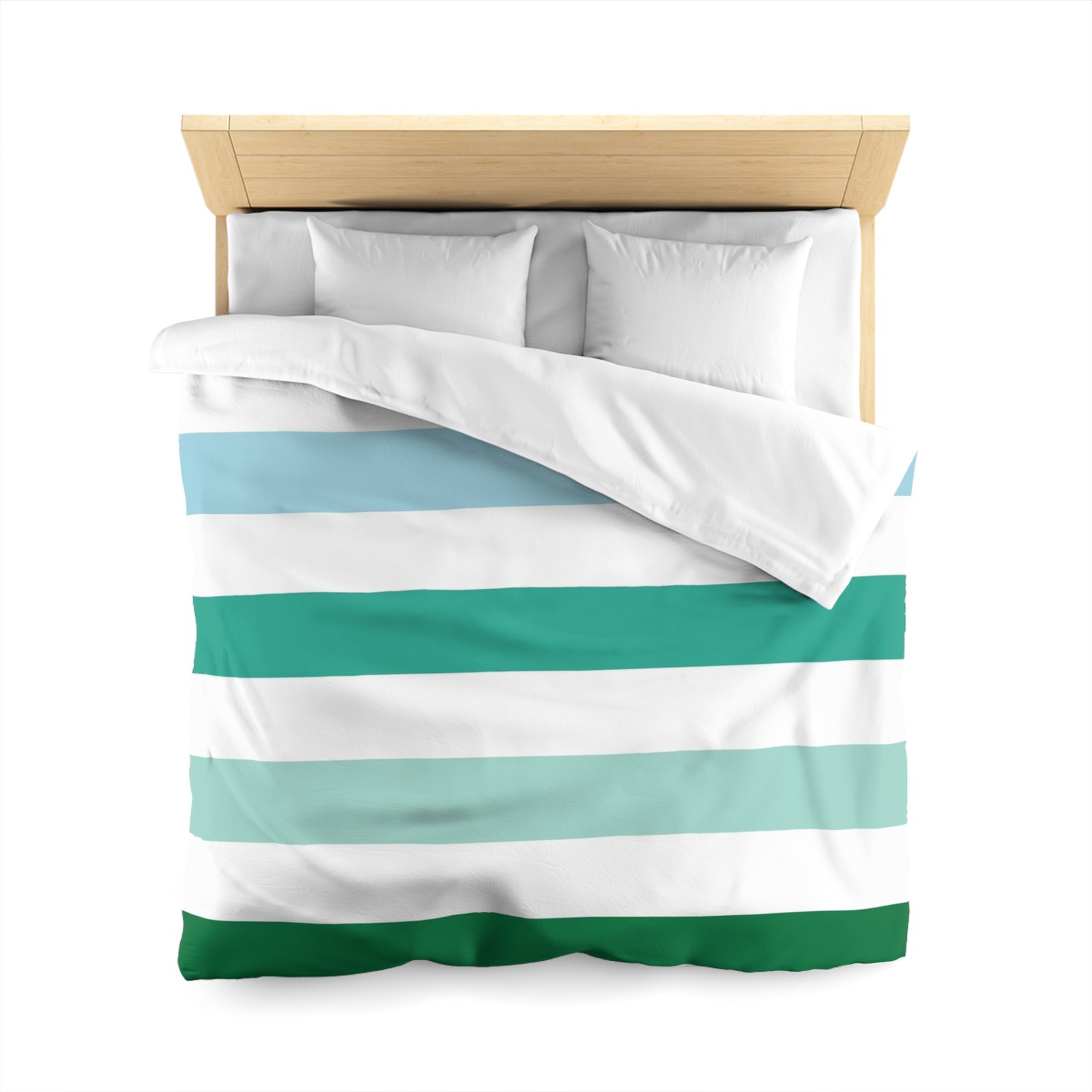 Coastal Striped Microfiber Duvet Cover | Soft Bedding for Beach Lovers | Summer Home Decor | Gift for Coastal Home | Bed Linens - Image 11