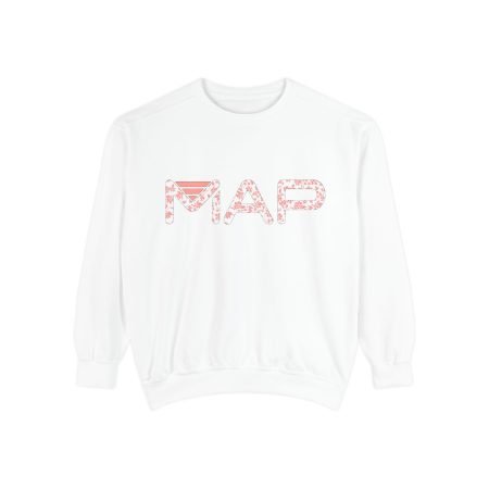 Stylish Unisex Sweatshirt with MAP Design, Cozy Gift for Travelers, Casual Wear, Perfect for Holidays, Streetwear Style