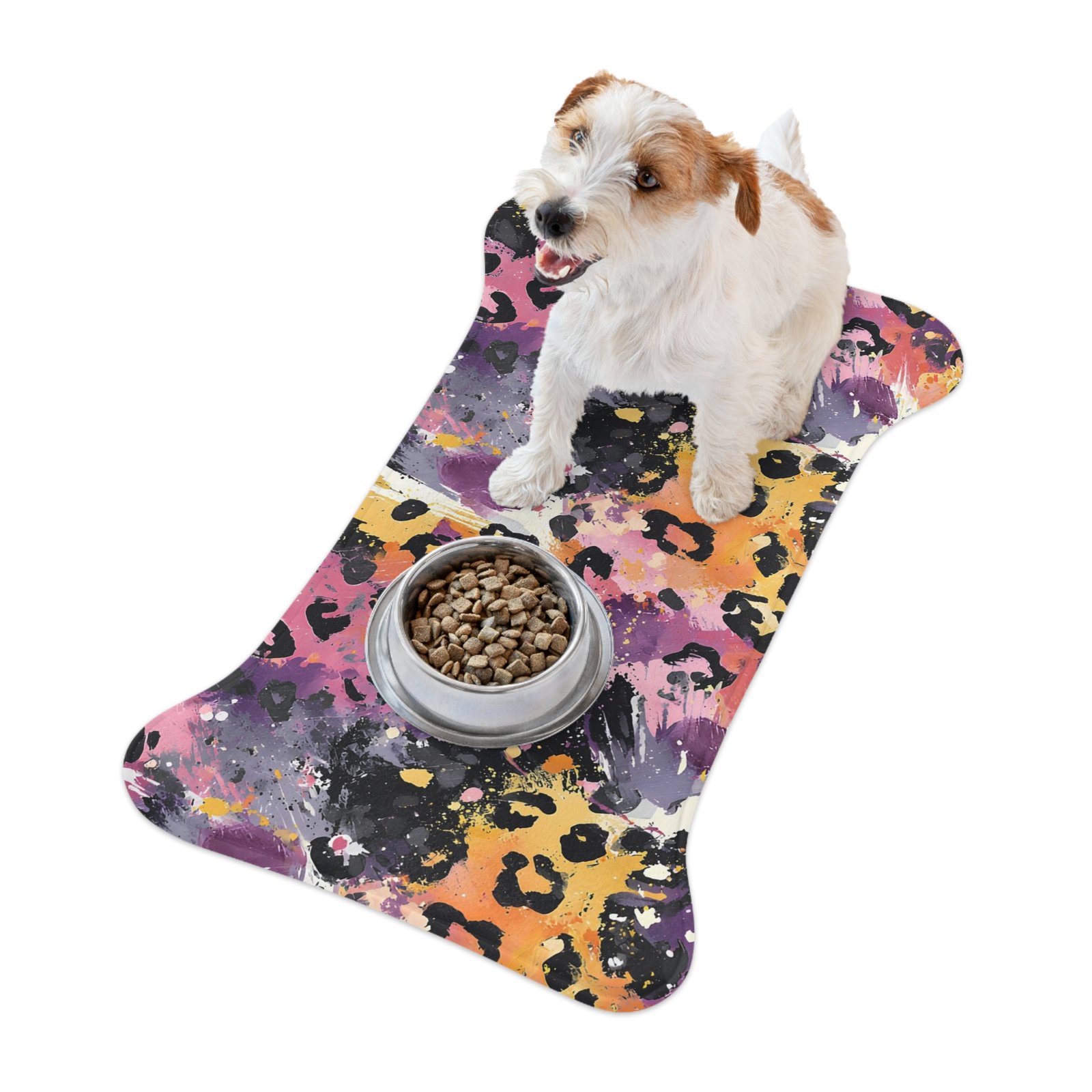 Colorful Leopard Print Pet Feeding Mats, Cat and Dog Bowl Mats, Non-Slip Feeding Pads, Pet Accessories for Home, Gifts for Animal Lovers - Image 6