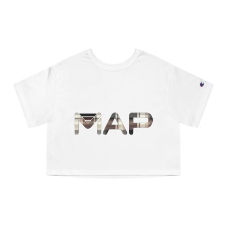 Cropped T-Shirt with ‘MAP’ Design, Casual Style, Travel Gift, Summer Outfit, Streetwear, Fashion Statement