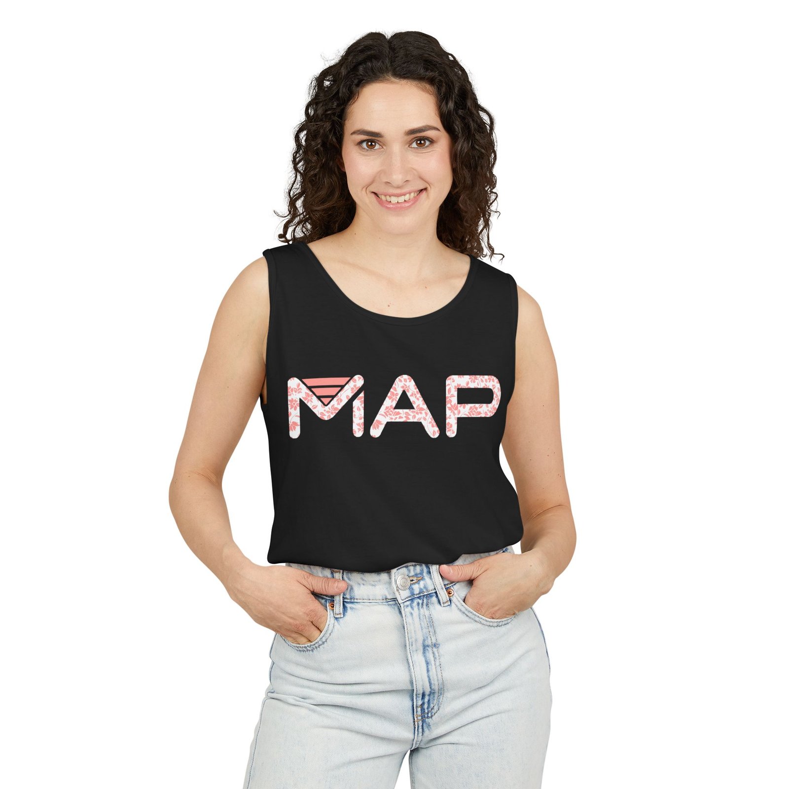 Garment-Dyed Tank Top with MAP Design, Comfortable Summer Tee, Casual Wear, Travel Shirt, Map Lover Gift - Image 63