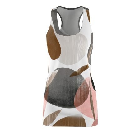 Sporty Chic Women's Racerback Dress, Casual Summer Dress, Boho Style Dress, Weekend Getaway Fashion, Trendy AOP Dress