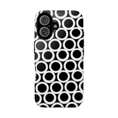 Stylish Phone Case, Tough Cases, Black White Polka Dot, Protective Cover, Modern Accessories, Unique Gift Idea