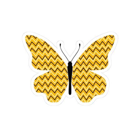 Elegant Butterfly Kiss-Cut Stickers, Vibrant Yellow Zigzag Design, Laptop Decor, Gift for Nature Lovers, Cute Home Decor, Personalized [...]