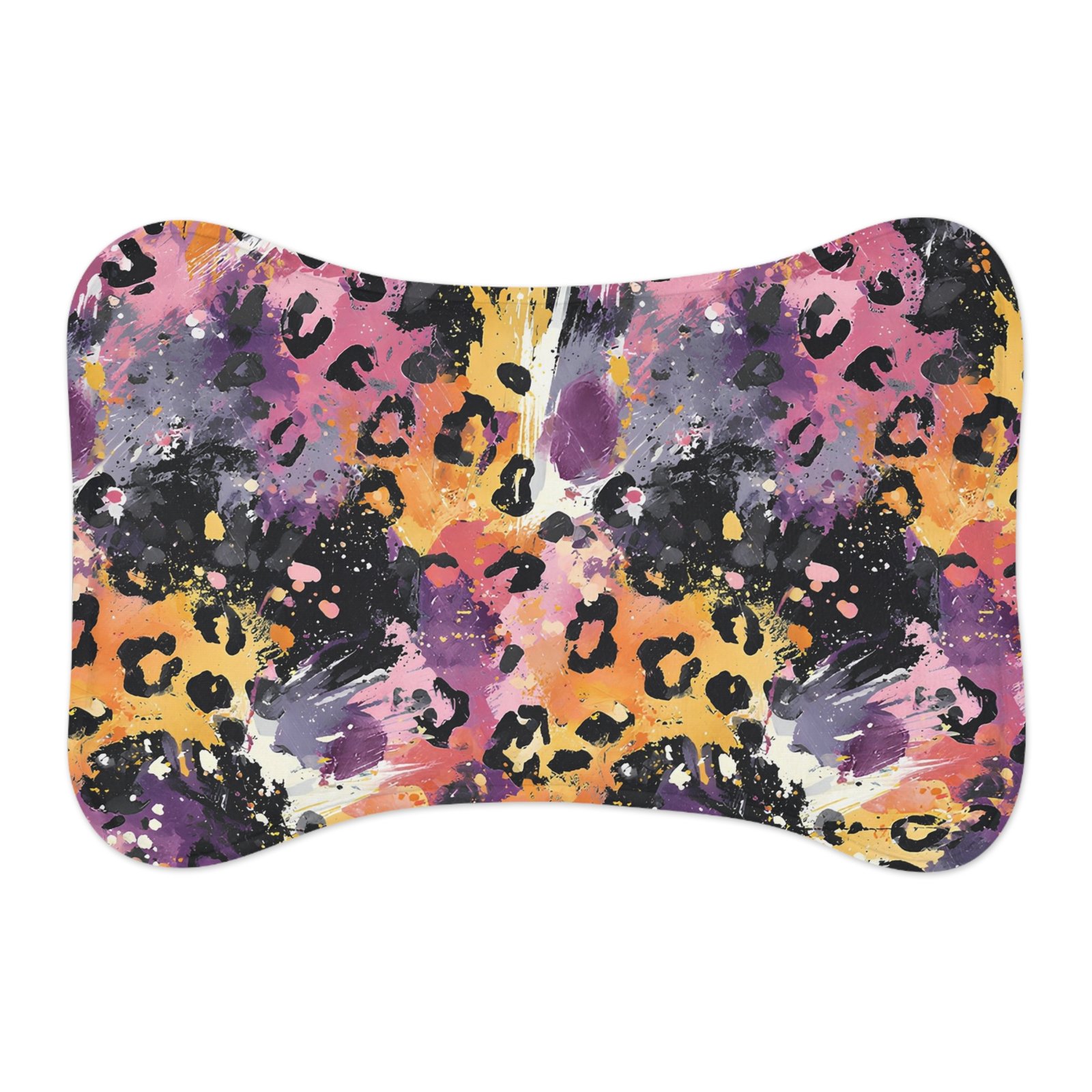 Colorful Leopard Print Pet Feeding Mats, Cat and Dog Bowl Mats, Non-Slip Feeding Pads, Pet Accessories for Home, Gifts for Animal Lovers
