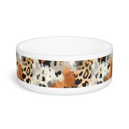 Stylish Pet Bowl with Chic Leopard Print, Modern Dog Dish, Cat Food Bowl, Animal Lover Gift, Home Décor for Pets