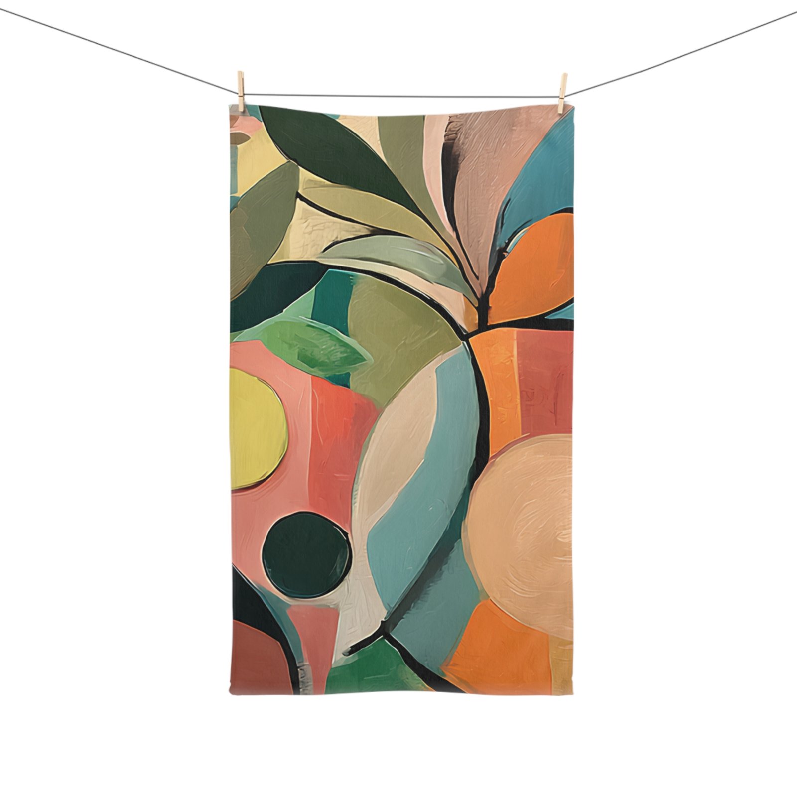 Colorful Abstract Hand Towel, Decorative Kitchen Towel, Modern Art Towel, Gift for Home Decor, Eco-Friendly Bath Towel - Image 3