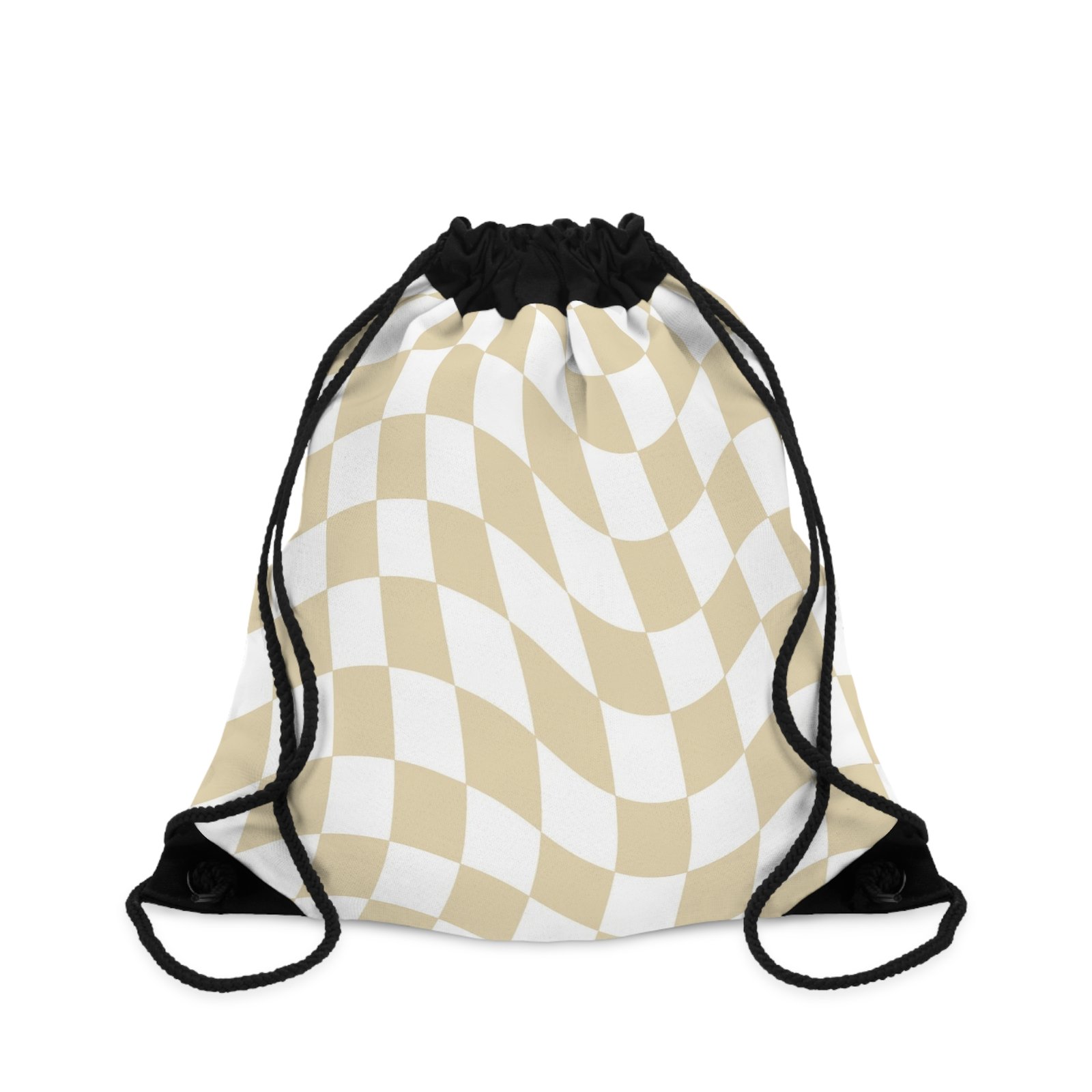 Checkered Drawstring Bag, Stylish Backpack, Sports Accessories, Travel Essentials, Gym Gear, Gift for Students - Image 3