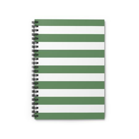 Chic Green Striped Spiral Notebook - Perfect for Students, Journaling, Gift Ideas, School Supplies, Eco-Friendly Design