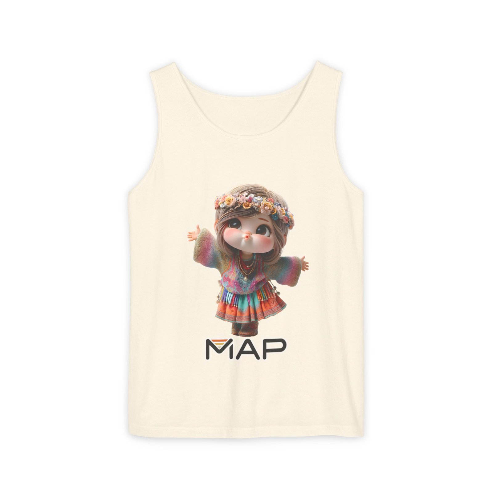 Vibrant Graphic Tank Top with MAP Design, Casual Summer Wear, Gift for Music Lovers, Festival Outfits, Feminine Style - Image 21