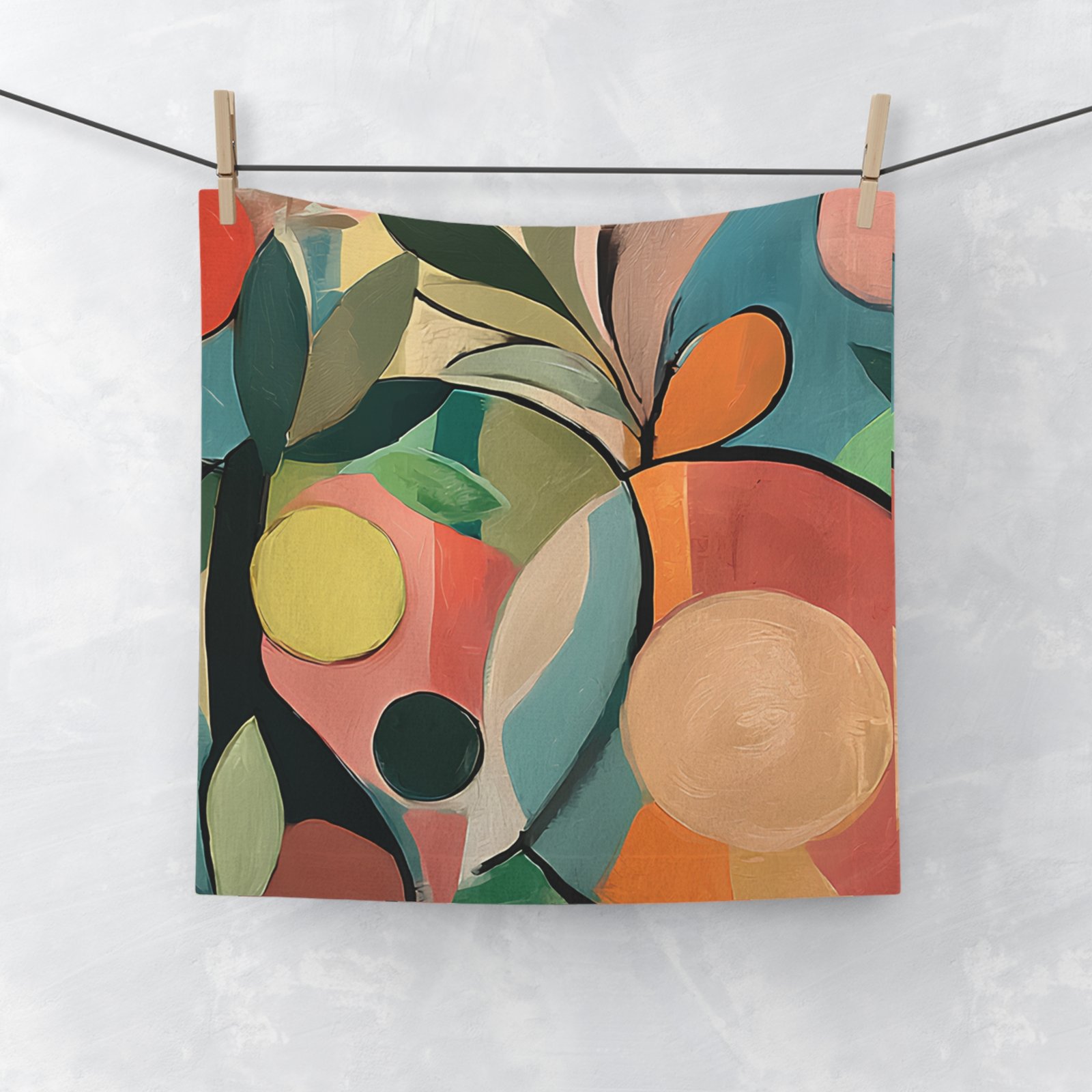Colorful Abstract Face Towel, Boho Spa Gifts, Artist Towel, Vibrant Bathroom Decor, Unique Gift for Her - Image 3