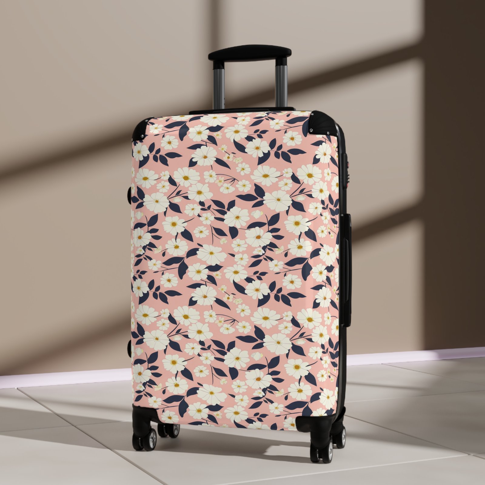 Flower Print Suitcase - Stylish Luggage for Traveling, Floral Luggage Case, Travel Accessory, Vacation Bag, Perfect for Holiday Trips - Image 8