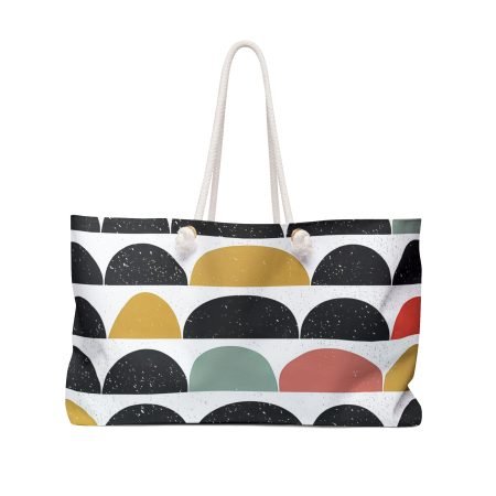 Chic Weekender Bag with Modern Geometric Design, Travel Tote, Stylish Diaper Bag, Gym Bag, Poolside Essential