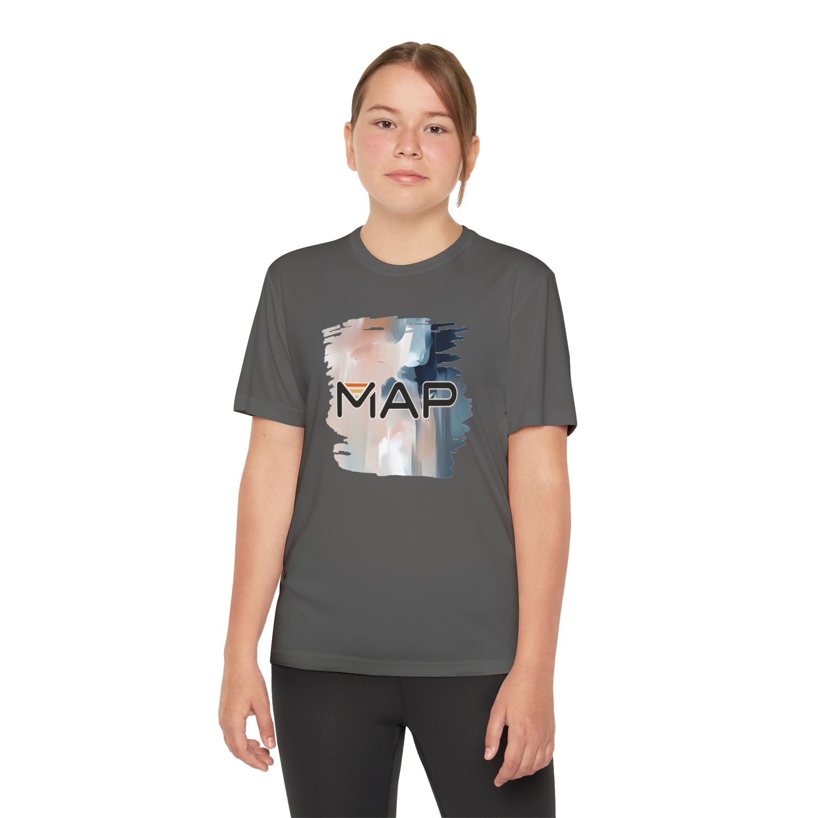 Youth Competitor Tee with MAP Design, Athletic T-Shirt, Sportswear for Kids, Gift for Young Athletes, Summer Activewear - Image 12