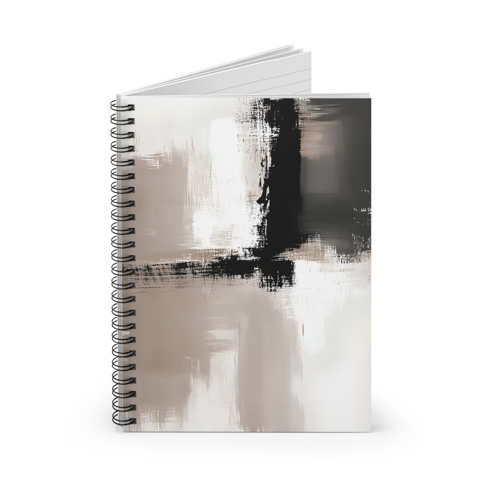 Chic Spiral Notebook - Ruled Line, Modern Journal, Artistic Notepad, Classy School Supplies, Minimalist Sketchbook, Black and White Design - Image 2
