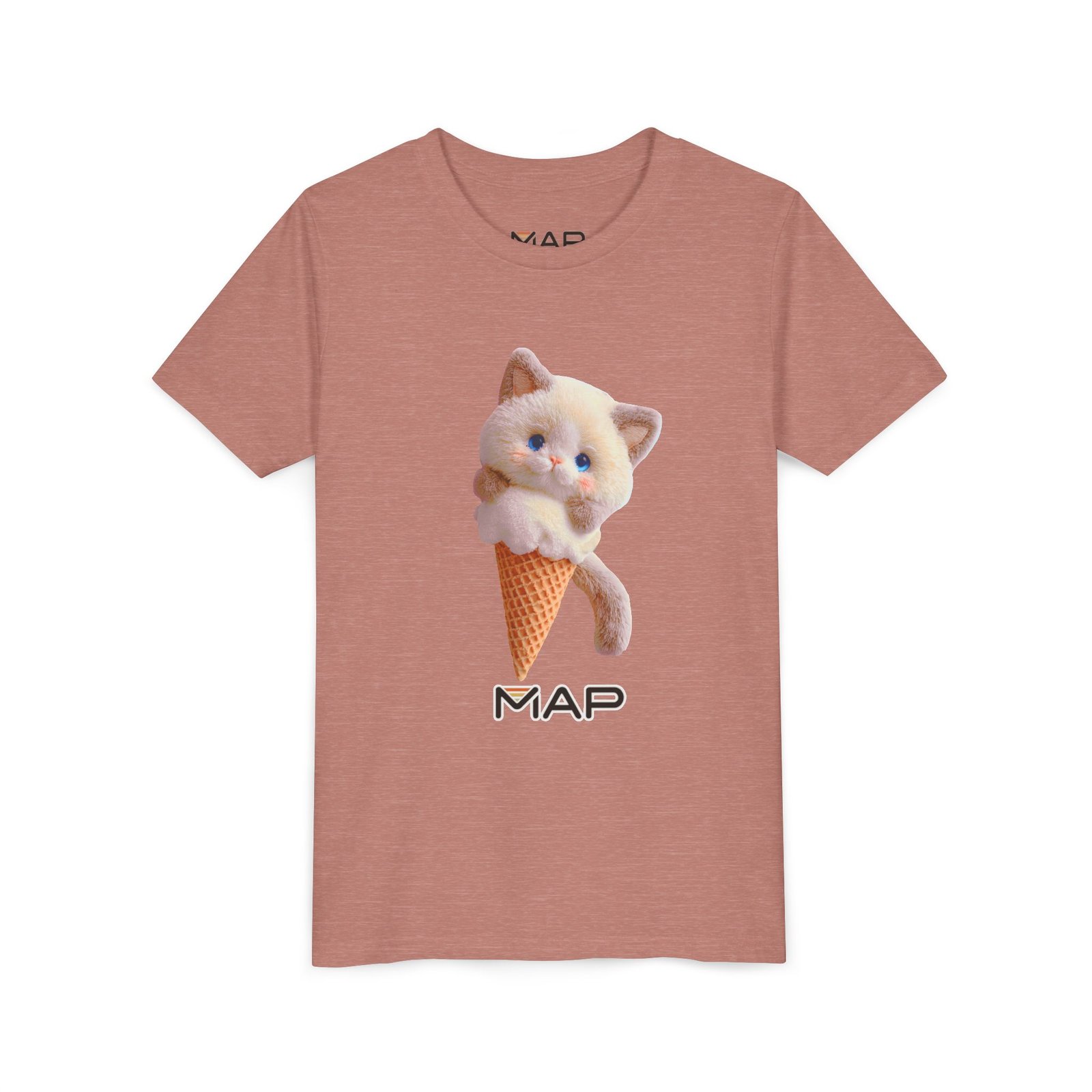 Cute Cat Ice Cream Youth Tee, Kitten Shirt, Summer Fun Apparel, Animal Lover Gift, Birthday Party Outfit, Playful T-Shirt - Image 7