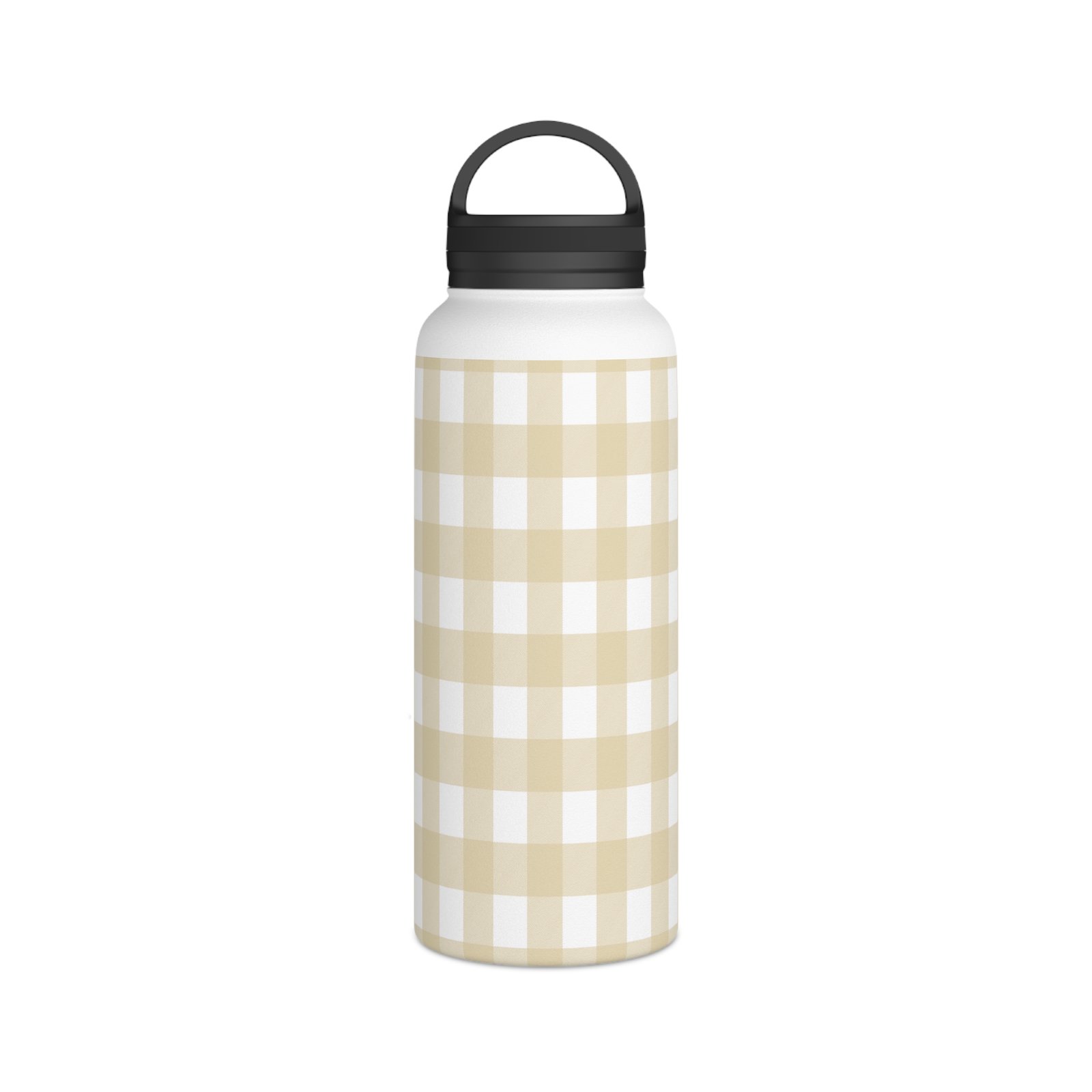 Chic Checked Stainless Steel Water Bottle, Gingham Design, Reusable Hydration Container, Eco-Friendly Gift, Outdoor Adventure Gear - Image 9