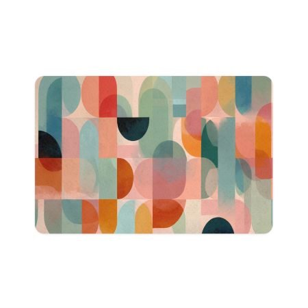 Colorful Geometric Pet Food Mat, Modern Dog Feeding Mat, Stylish Cat Food Mat, Home Décor for Pet Lovers, Housewarming Gift