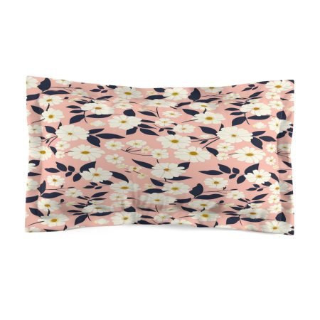 Floral Microfiber Pillow Sham, Cozy Bedroom Decor, Floral Pillow Cover, Boho Accent Pillowcase, Gift for Home Lovers