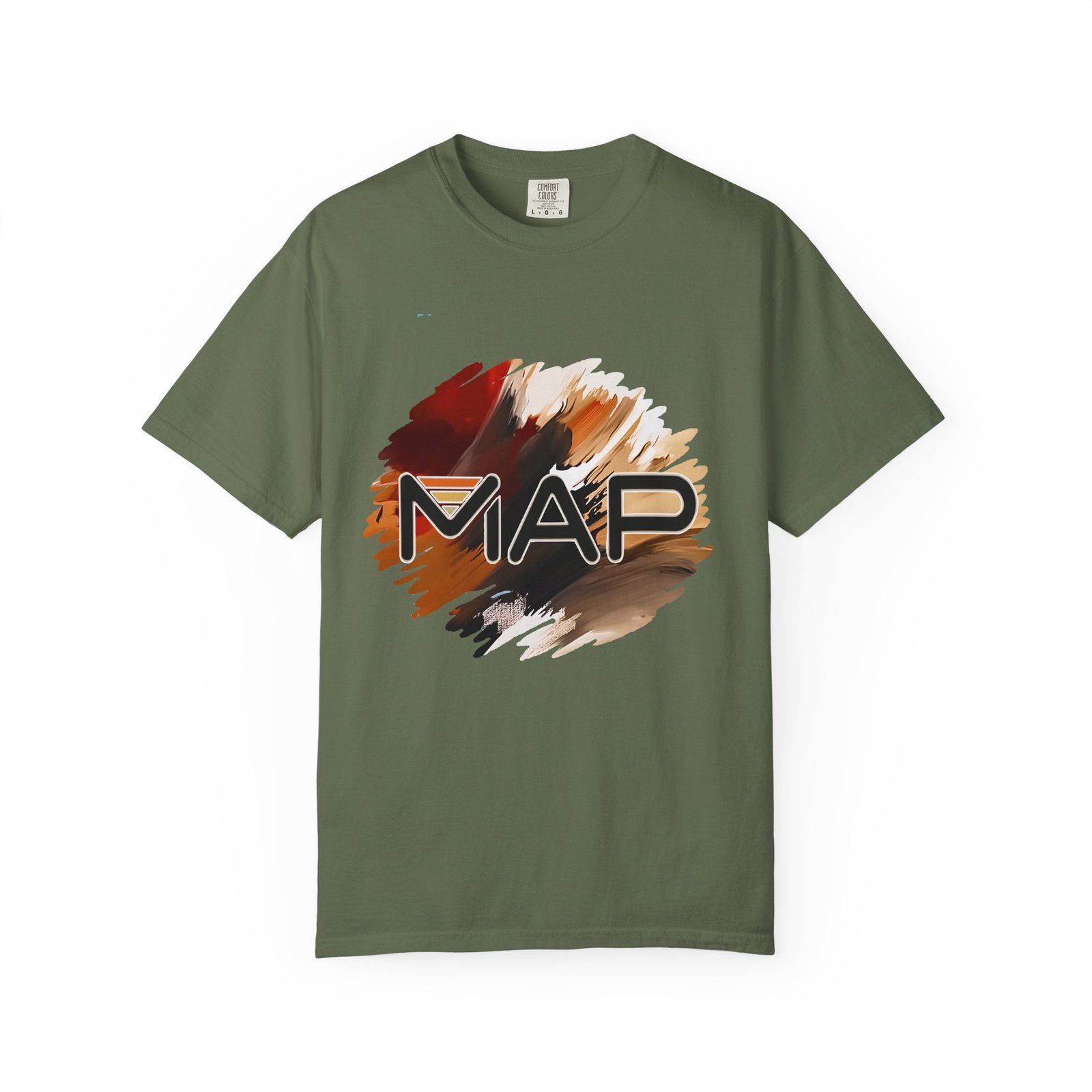 Garment-Dyed T-Shirt with Abstract Map Design, Casual Tee for Travel Lovers, Unisex Fashion, Perfect Gift for Adventurers, Graphic Tee - Image 25