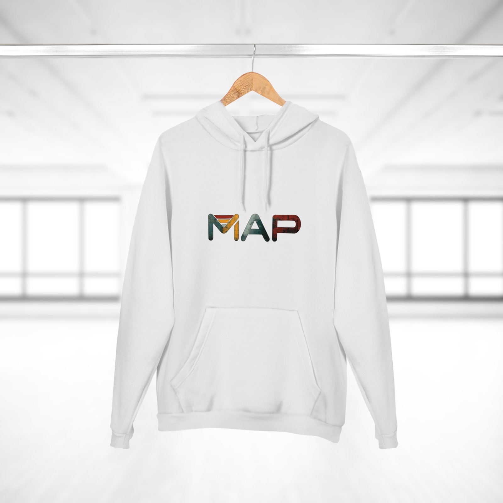 Map-Inspired Unisex Pullover Hoodie, Cozy Casual Wear, Unique Gift, Stylish Layer, Road Trip Essential - Image 4