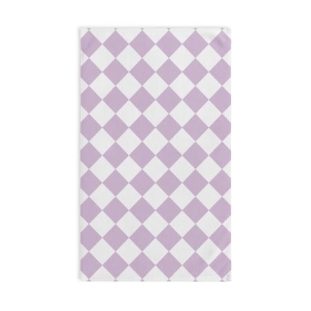 Lavender Diamond Pattern Hand Towel, Kitchen Towel, Bathroom Decor, Gift for Hostess, Home Textile, Lavender Kitchen Decor