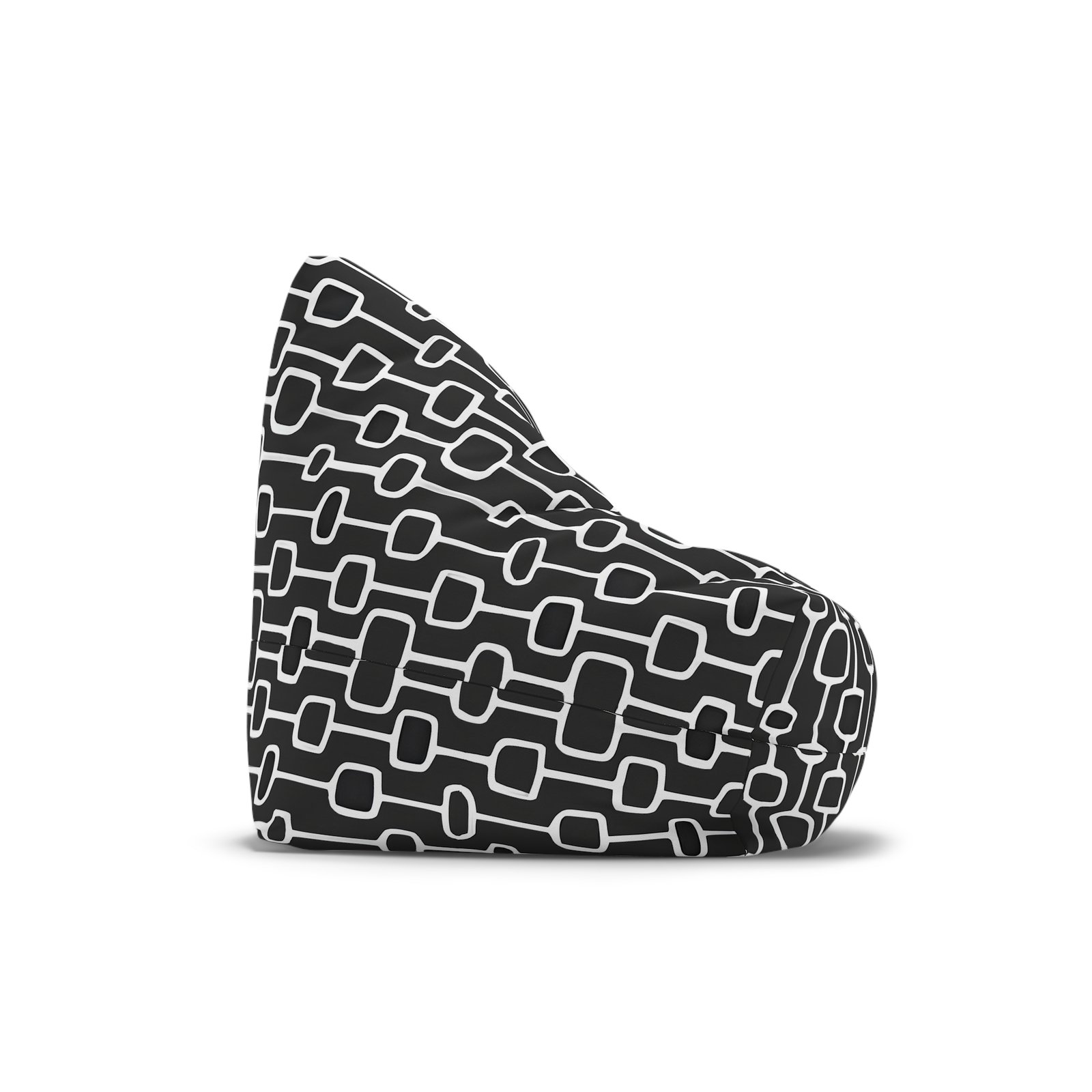 Modern Bean Bag Chair Cover for Cozy Living, Stylish Lounge Decor, Kid's Room, Game Room, Home Theater, Black and White Pattern - Image 3