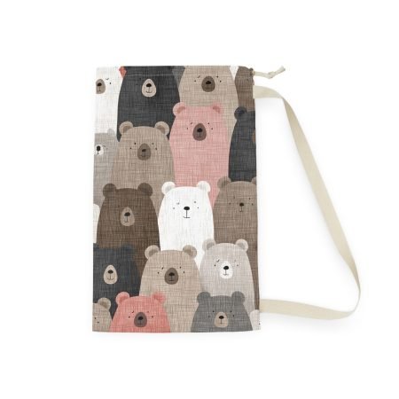 Cozy Bear Laundry Bag, Cute Animal Storage, Kids Room Decor, Nursery Organization, Gift Idea for Bear Lovers