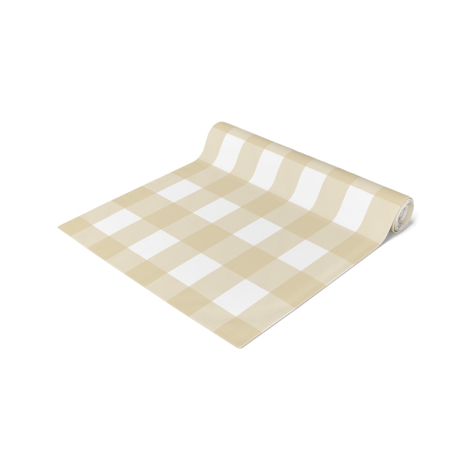 Neutral Gingham Table Runner, Cotton & Poly, Farmhouse Decor, Elegant Dining, Holiday Gatherings, Kitchen Table Centerpiece - Image 6