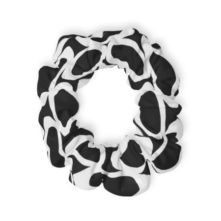 Chic Black and White Scrunchie, Stylish Hair Accessory, Trendy Hair Tie, Perfect for Gifts, Hair Fashion for All Occasions