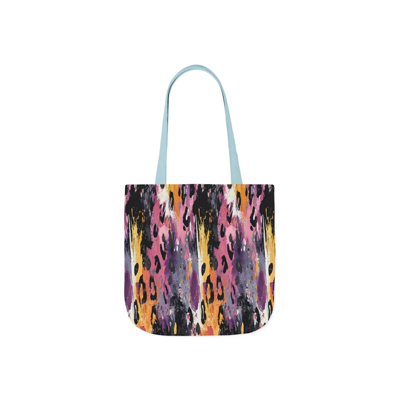 Vibrant Leopard Print Canvas Tote Bag, Colorful Shopping Bag, Stylish Everyday Tote, Eco-Friendly Gift, Beach or Grocery Bag - Image 9
