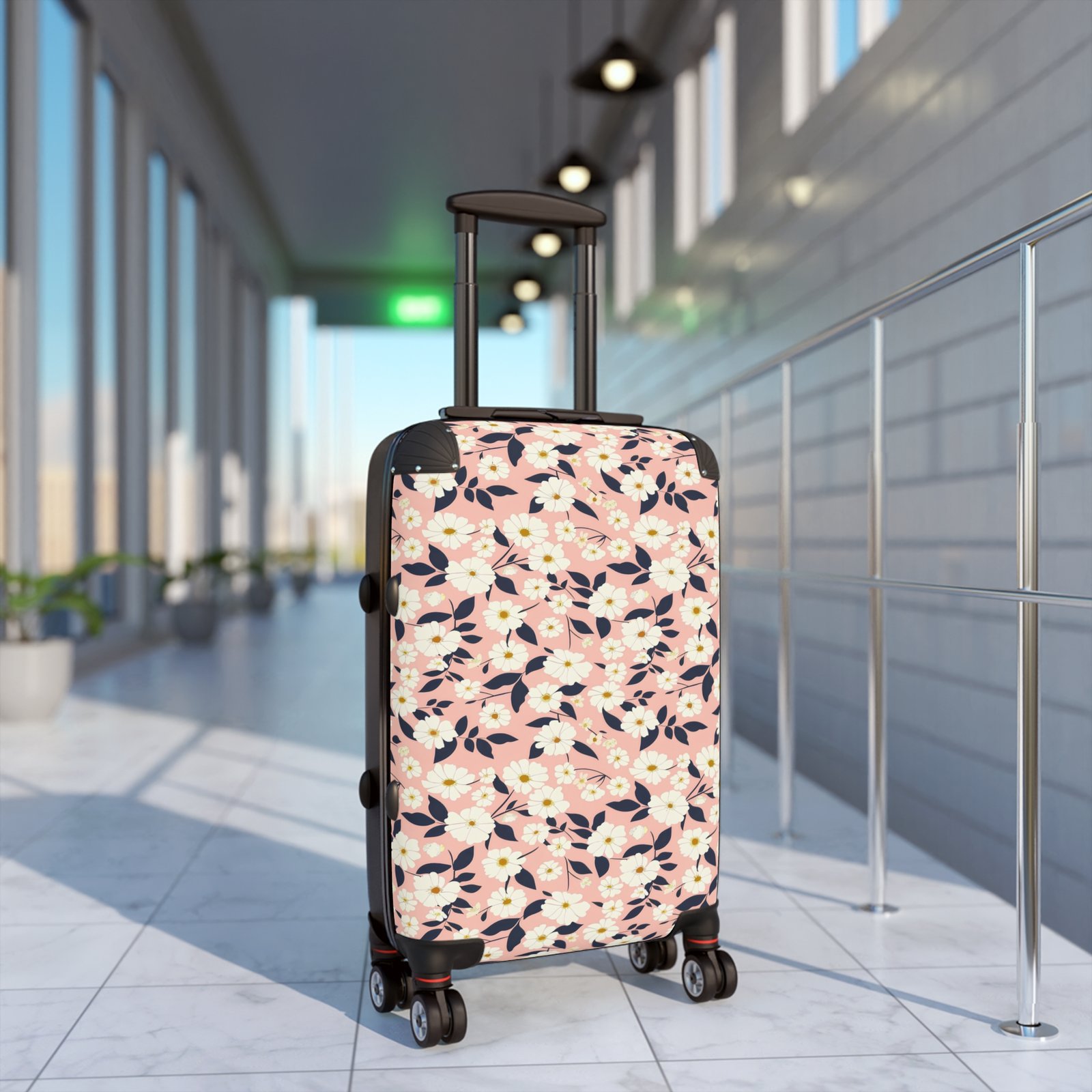 Flower Print Suitcase - Stylish Luggage for Traveling, Floral Luggage Case, Travel Accessory, Vacation Bag, Perfect for Holiday Trips - Image 3