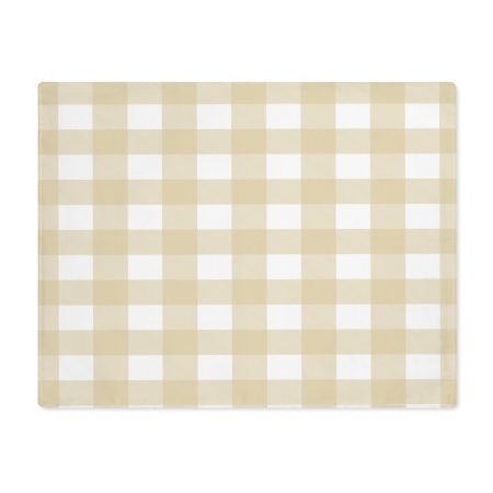Beige Checkered Placemat, Farmhouse Table Decor, Rustic Kitchen Accessory, Dining Table Mat, Everyday Use, Holiday Table Setting