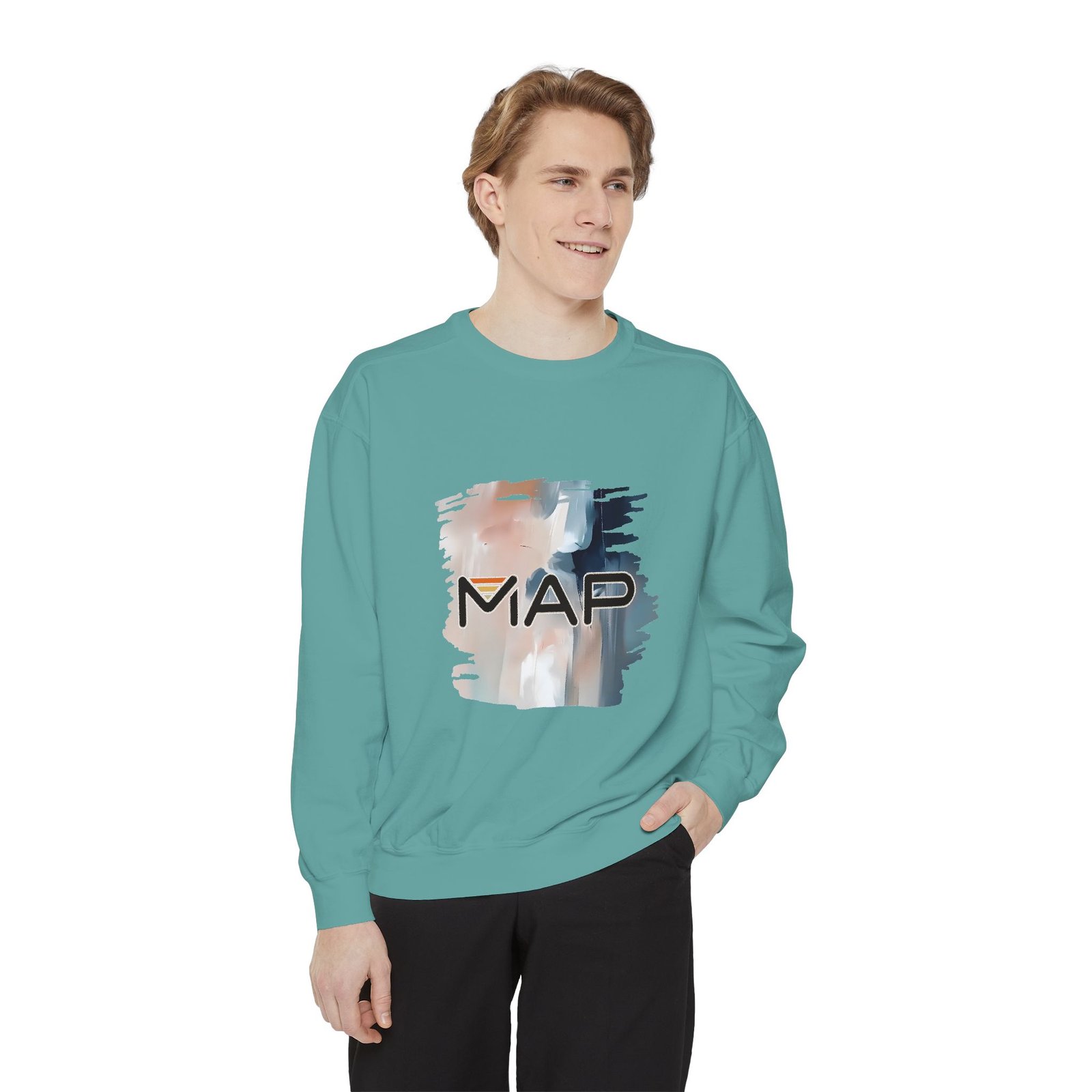 Map-Inspired Unisex Garment-Dyed Sweatshirt | Cozy Casual Wear, Perfect for Travel, Gift for Map Lovers, Fall Fashion, Unisex Sweaters - Image 27