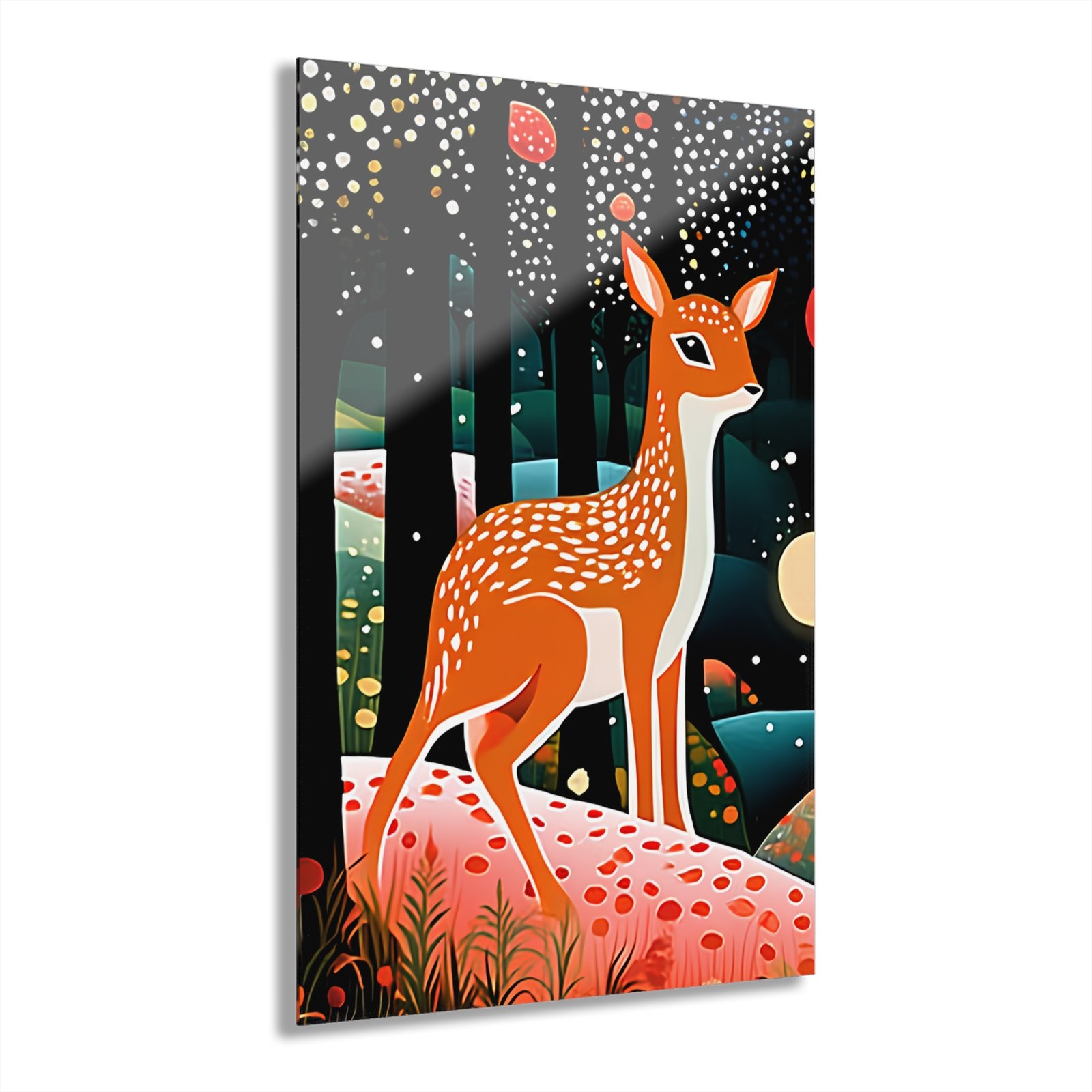 Whimsical Forest Acrylic Print - Charming Wall Art for Home Decor, Nature Lovers' Gift, Animal-Themed Art, Unique Nursery Decor