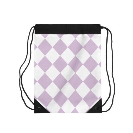 Chic Lavender Diamond Drawstring Bag, Gym Bag, Tote, Backpack, Gift for Her, Festival Essential