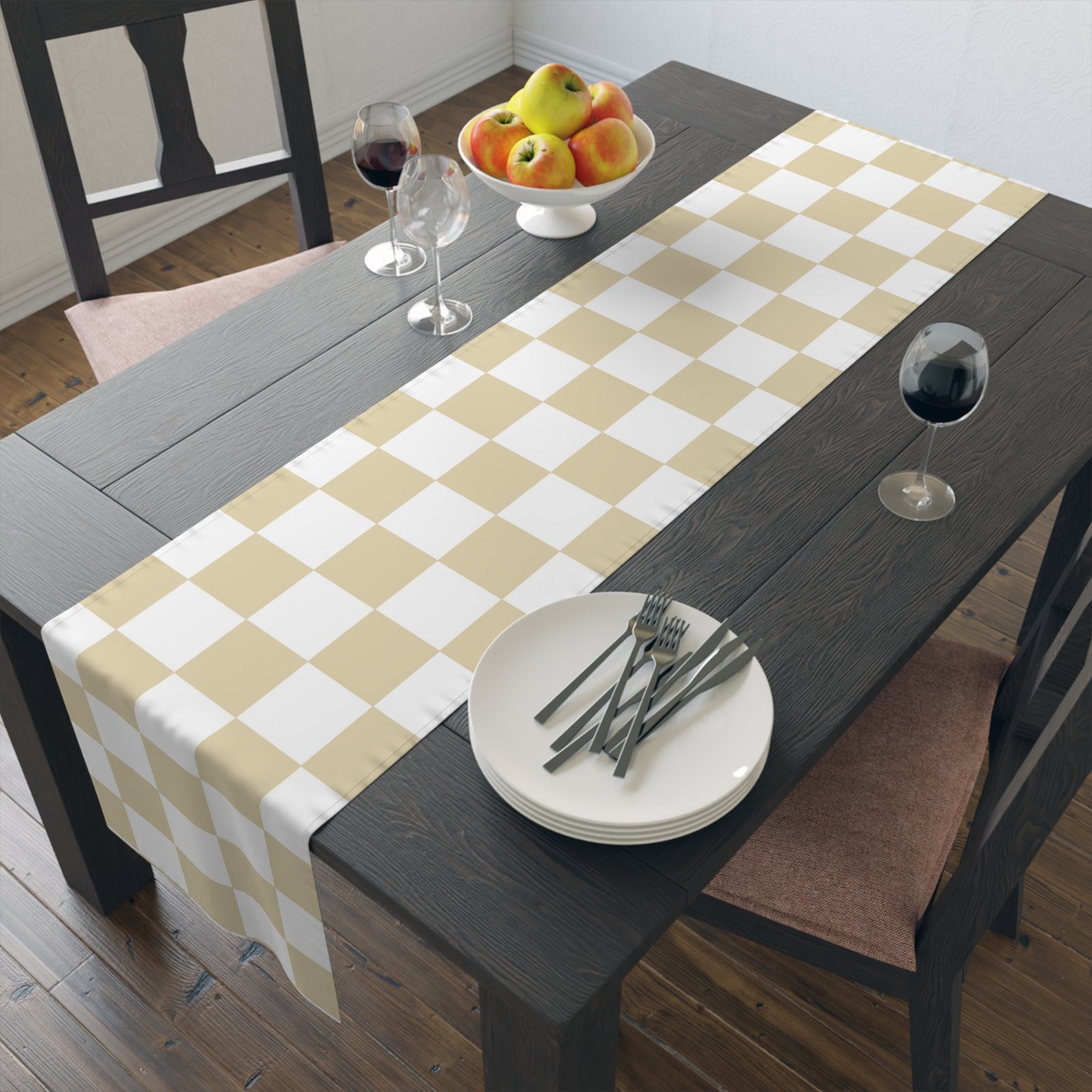Elegant Checkered Table Runner for Home Decor, Dining Table Decoration, Kitchen Accessory, Holiday Table Setting, Farmhouse Style Table - Image 8