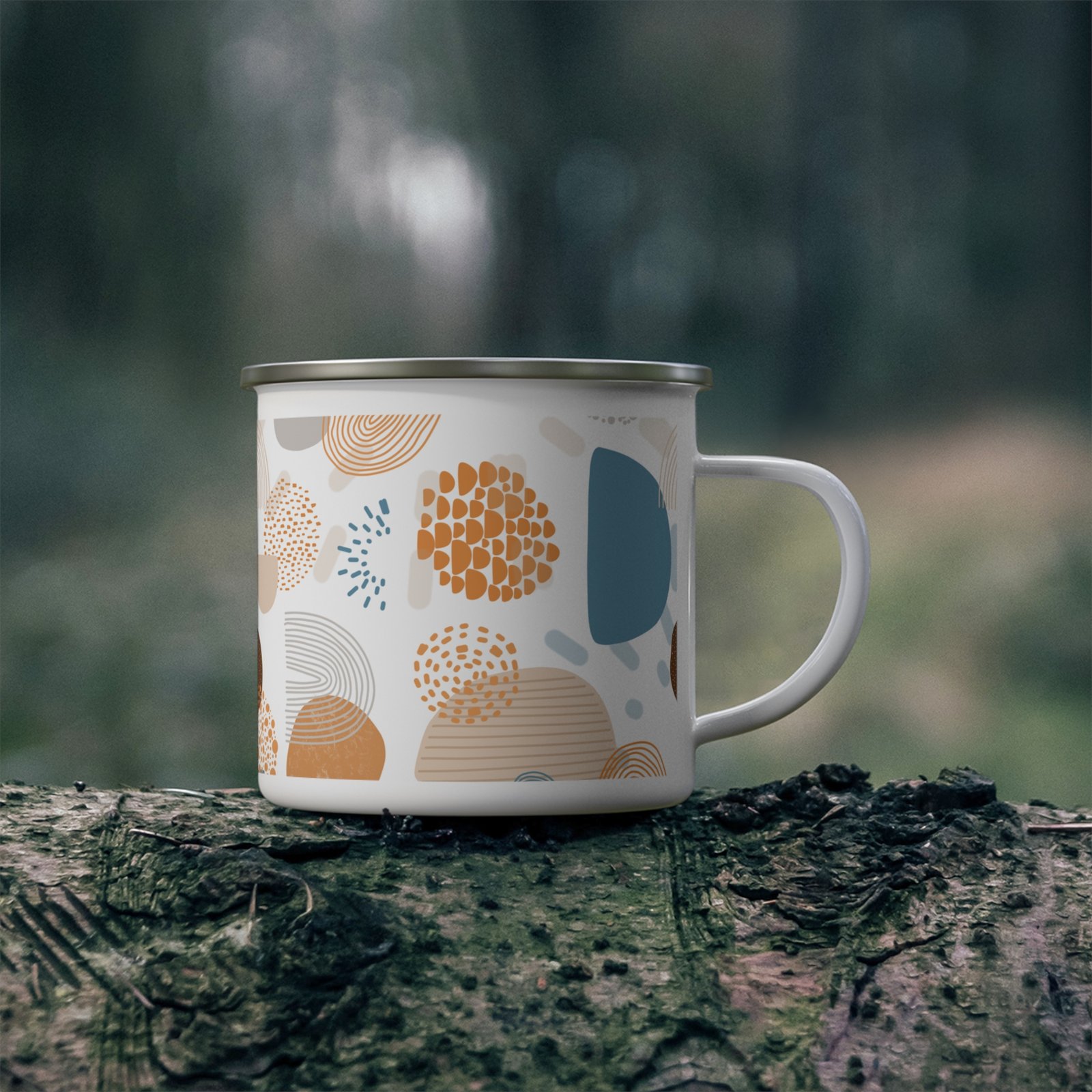 Modern Boho Enamel Camping Mug, Outdoor Mug, Adventure Coffee Cup, Campfire Mug, Unique Gift for Hikers, Nature Lovers - Image 4