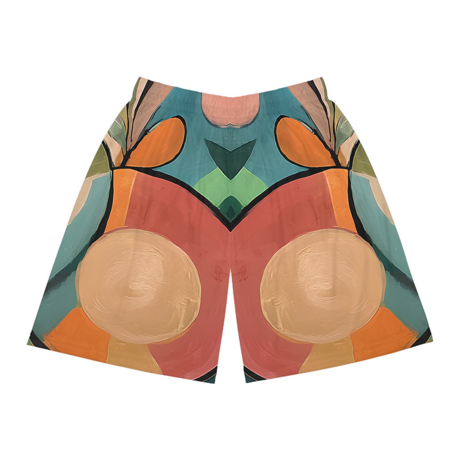 Colorful Abstract Basketball Shorts, Trendy Activewear for Sports Lovers, Casual Wear, Gift for Athletes, Summer Fashion