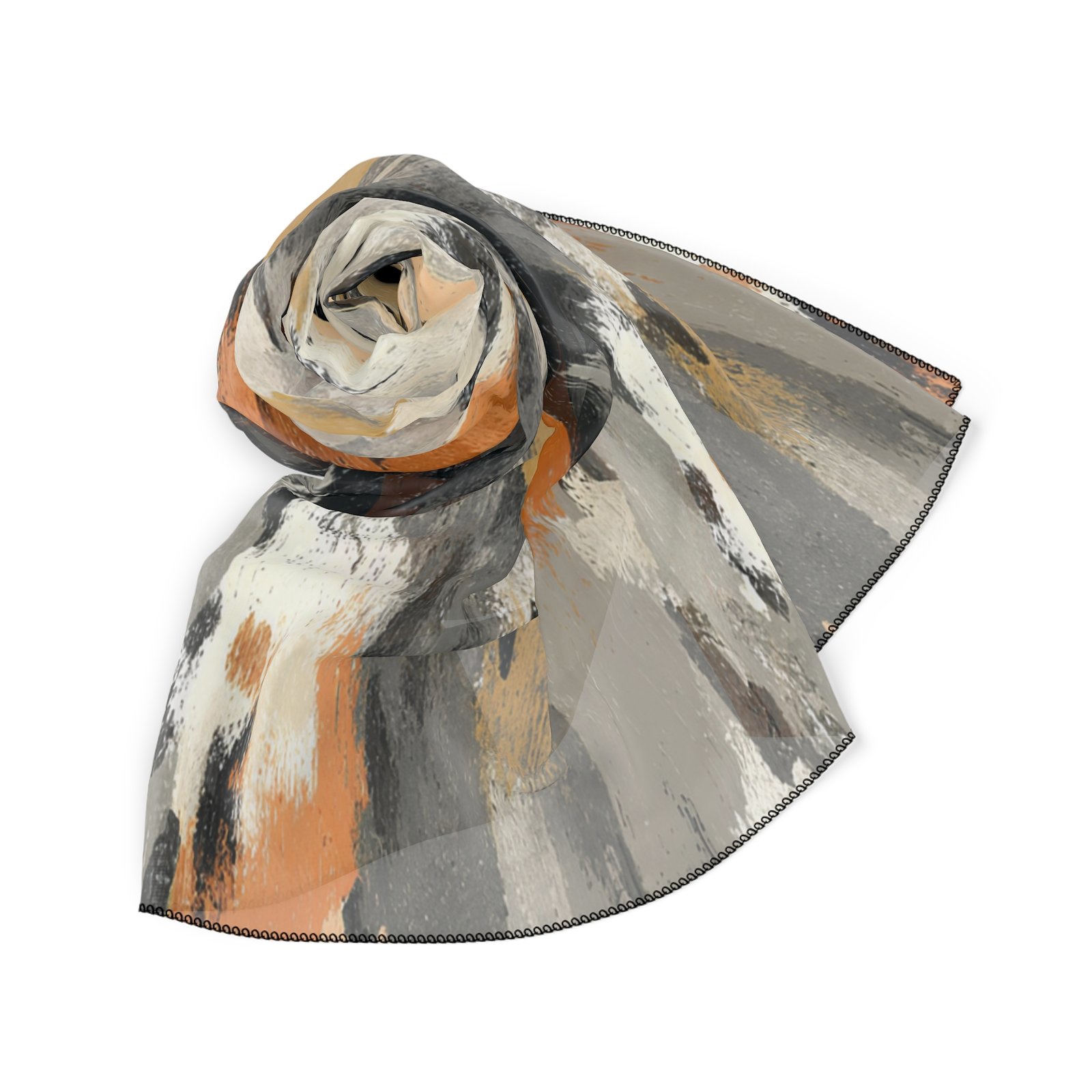 Chic Abstract Pattern Poly Scarf - Stylish Accessory for Women, Perfect for Fall, Fashionable Gift, Versatile Wrap, Lightweight Scarf - Image 8