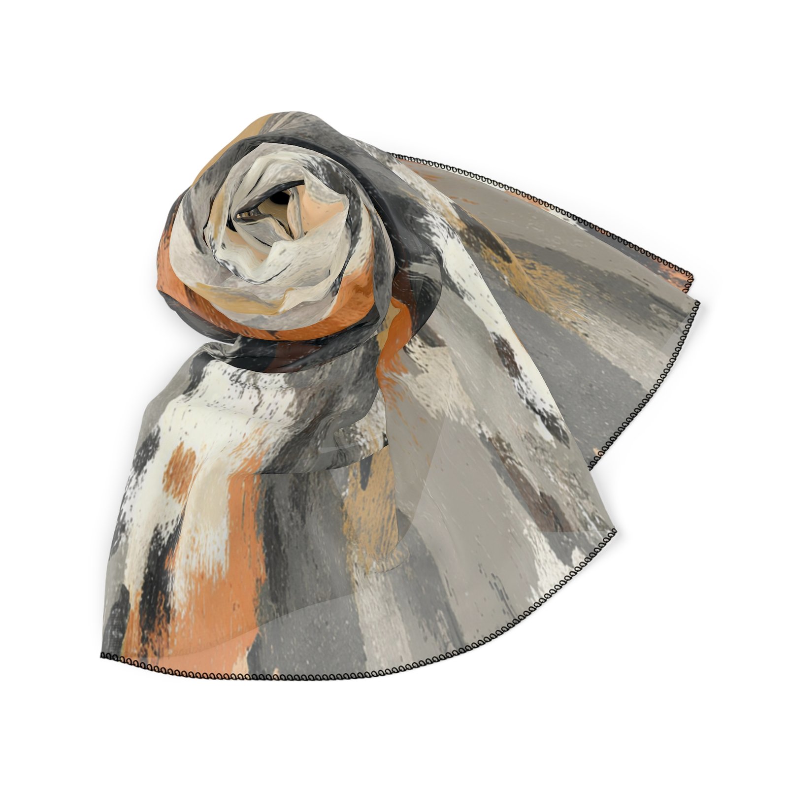 Chic Abstract Pattern Poly Scarf - Stylish Accessory for Women, Perfect for Fall, Fashionable Gift, Versatile Wrap, Lightweight Scarf - Image 2