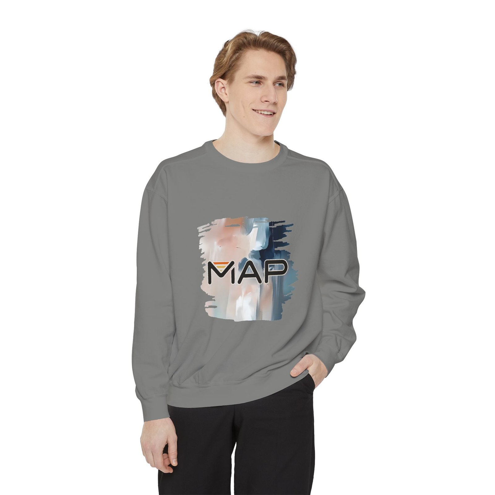 Map-Inspired Unisex Garment-Dyed Sweatshirt | Cozy Casual Wear, Perfect for Travel, Gift for Map Lovers, Fall Fashion, Unisex Sweaters - Image 15