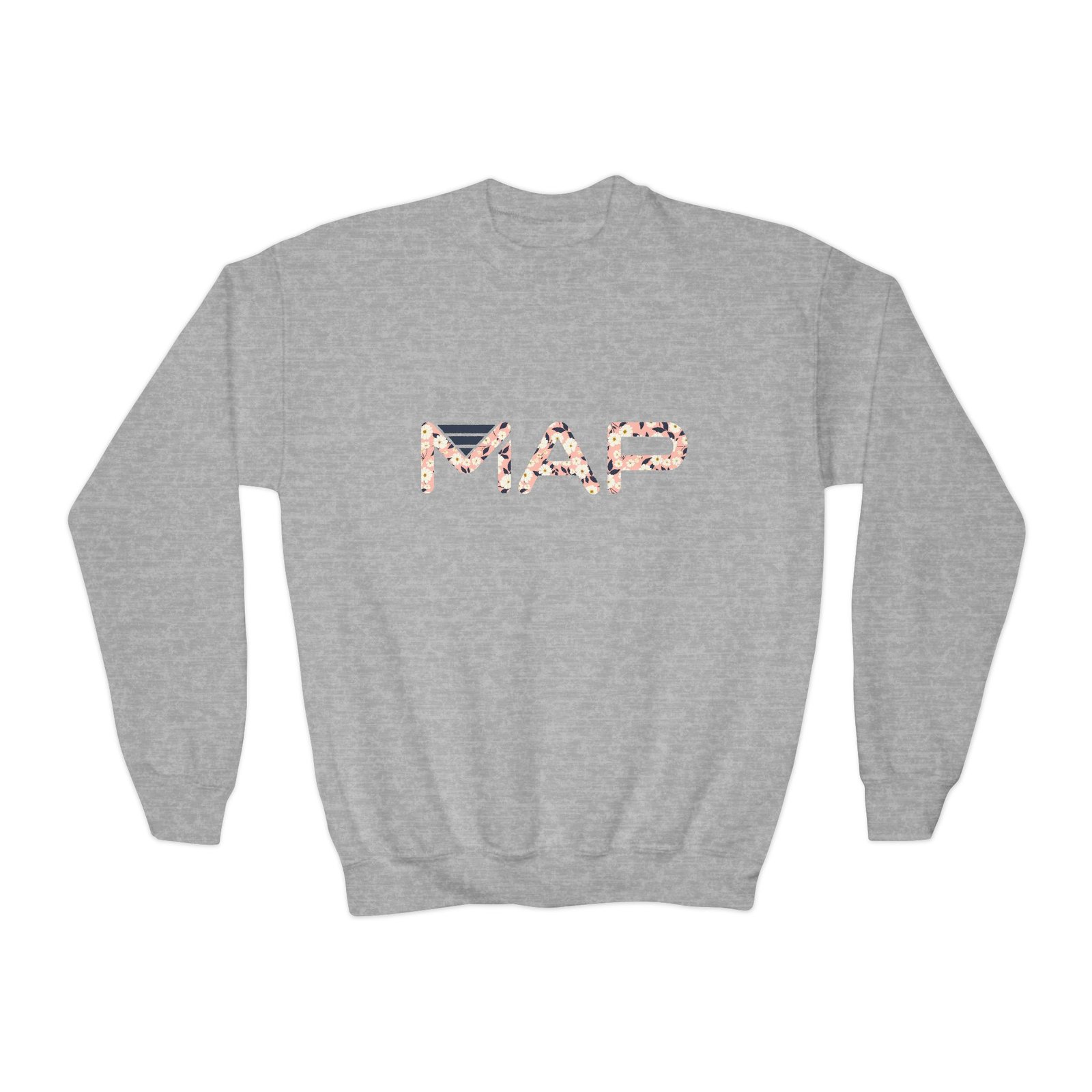 Youth Crewneck Sweatshirt with MAP Design - Cozy, Stylish Apparel for Teens and Kids, Gift Idea for Birthdays, Holidays, Back to School - Image 9