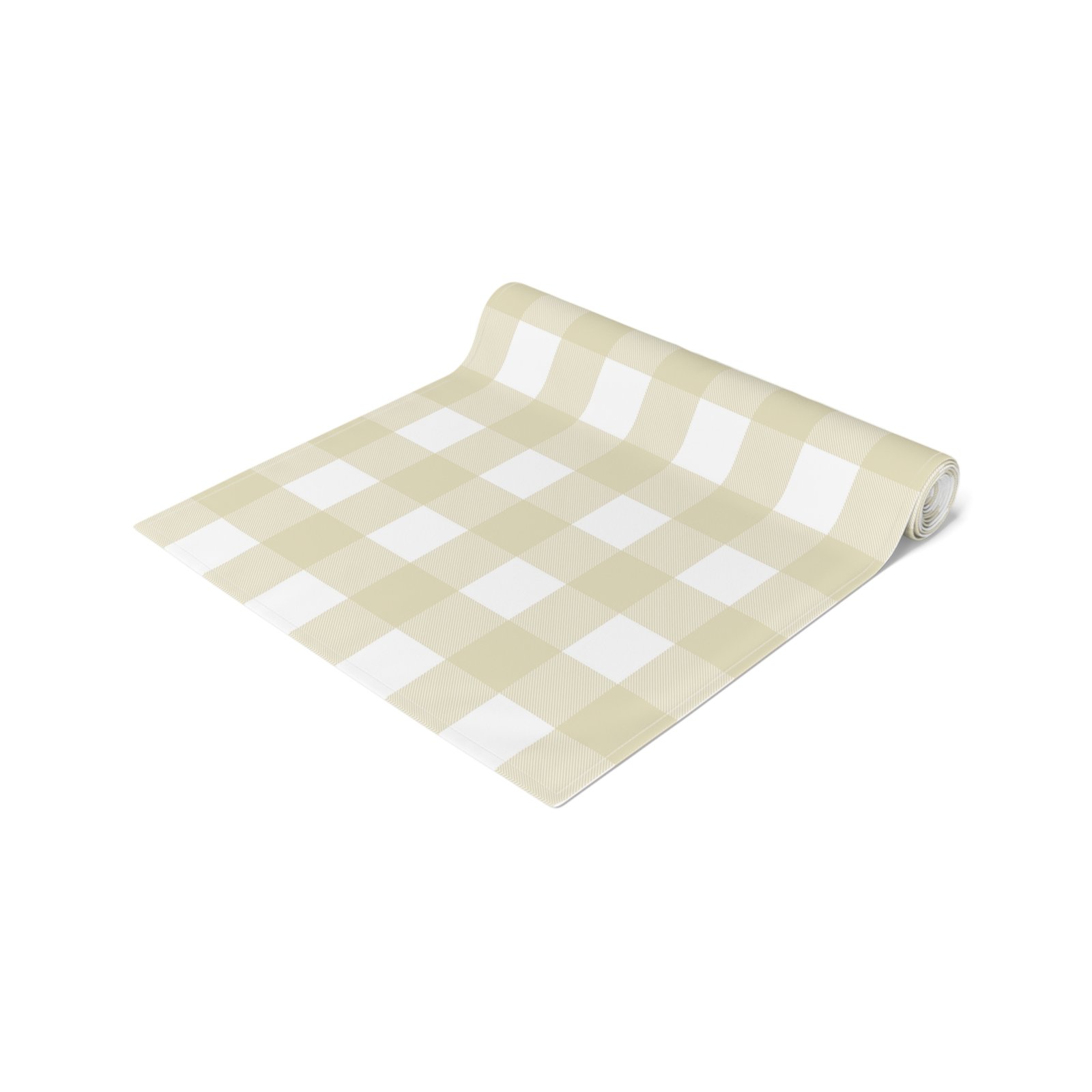 Neutral Gingham Table Runner, Cotton & Poly, Farmhouse Decor, Elegant Dining, Holiday Gatherings, Kitchen Table Centerpiece - Image 10