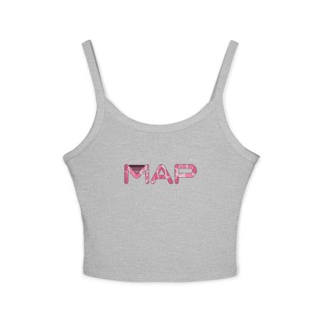 Stylish Women's Spaghetti Strap Tank Top, Summer Fashion, Casual Wear, Cute Gift for Her, Beach Outfit, Map Design