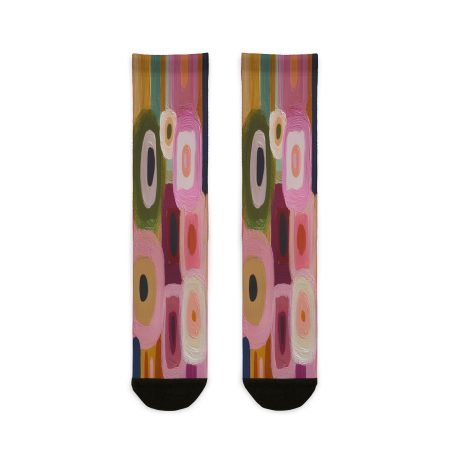 Colorful Abstract Art Crew Socks, Artistic Socks, Sublimation Socks, Trendy Crew Socks, Gift for Art Lovers, Unique Fashion Accessories
