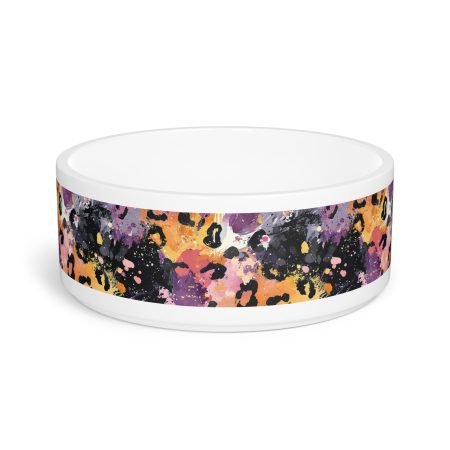 Vibrant Pet Bowl with Abstract Animal Print Design, Colorful Cat Dish, Dog Feeding Bowl, Unique Pet Accessory, Birthday Gift for Pets